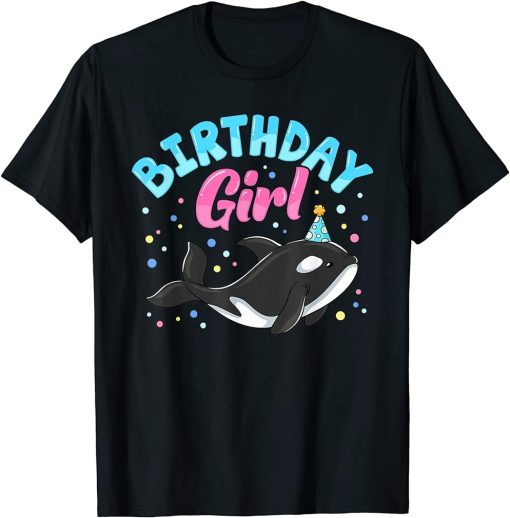 Cute Orcas Killer Whale Birthday Girl Party T-Shirt