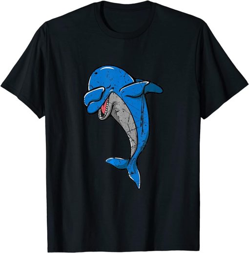 Men Women Cool Dabbing Dolphin Whale Cute Orca Dolphins T-Shirt