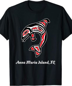 Native American Anna Maria Island FL Red Orca Killer Whale T-Shirt