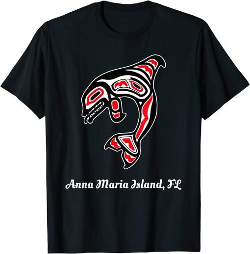 Native American Anna Maria Island FL Red Orca Killer Whale T-Shirt