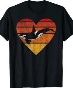 Orca Killer Whale Retro Vintage Animal Lover Sunset Orcas T-Shirt