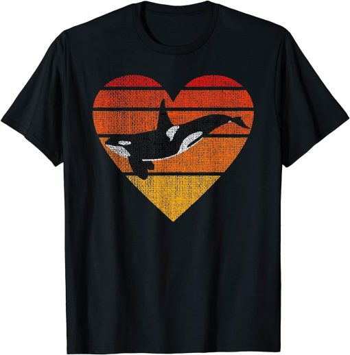 Orca Killer Whale Retro Vintage Animal Lover Sunset Orcas T-Shirt