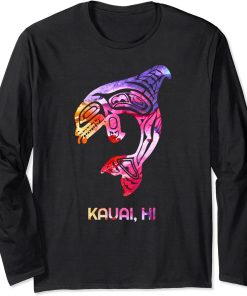 Tribal Kauai Orca Killer Whale Indigenous Native Long Sleeve T-Shirt