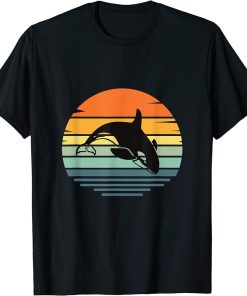 Whale Orca Vintage Retro Funny Orcas Gifts T-Shirt