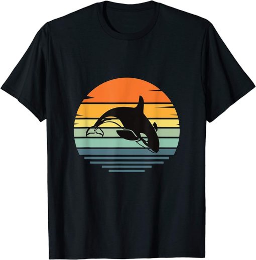 Whale Orca Vintage Retro Funny Orcas Gifts T-Shirt