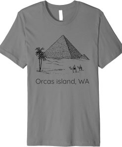 Funny Pyramid Orcas Island WA Bad Geography Stupid Joke Premium T-Shirt