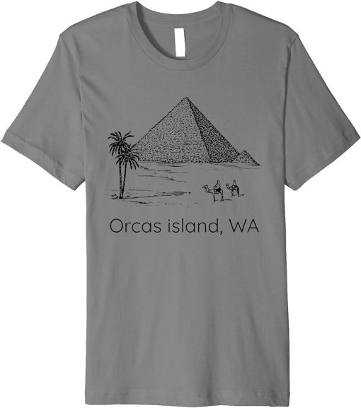 Funny Pyramid Orcas Island WA Bad Geography Stupid Joke Premium T-Shirt