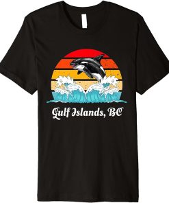 Vintage Gulf Islands BC Distressed Orca Killer Whale Art Premium T-Shirt