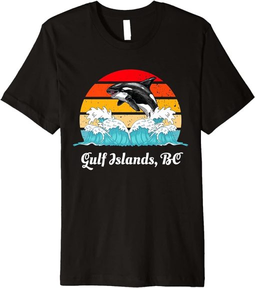 Vintage Gulf Islands BC Distressed Orca Killer Whale Art Premium T-Shirt